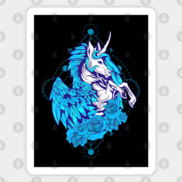 Magical Pegasus Mythical Creature Animals Magnet by E